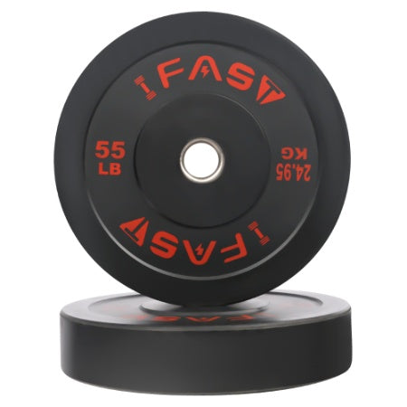 Olympic Bumper Weight Plates, Rubber Plate With 2-Inch Steel Insert Rubberized