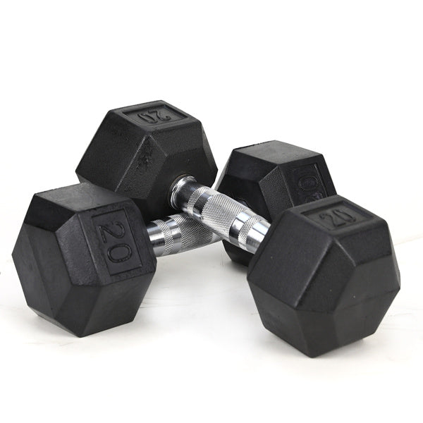20LB 2 HDRS Rubber Coated Dumbbells