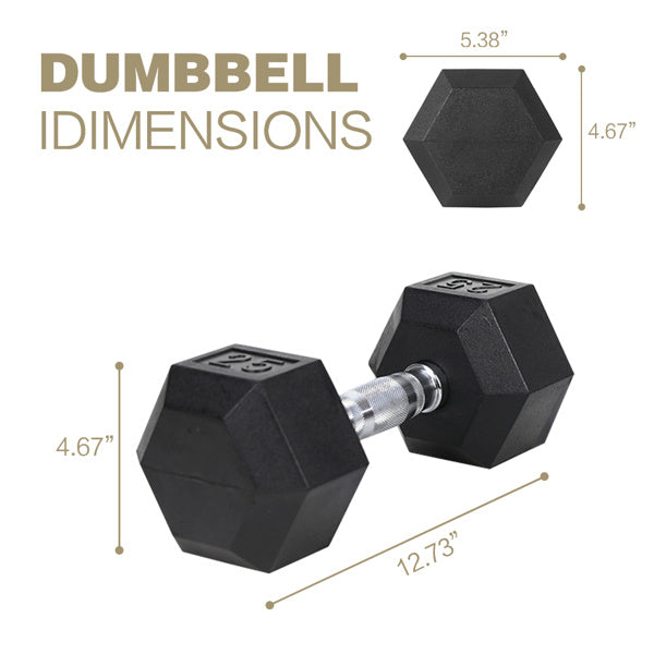 20LB 2 HDRS Rubber Coated Dumbbells