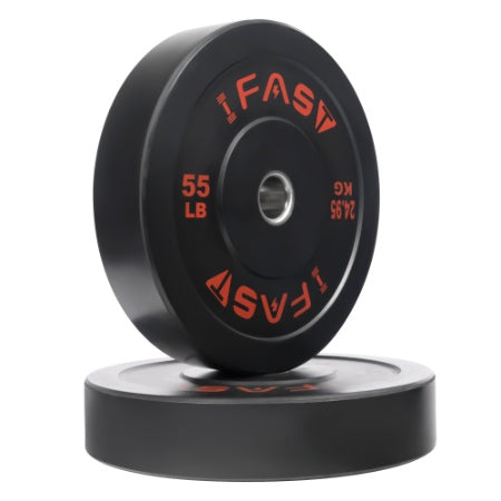 Olympic Bumper Weight Plates, Rubber Plate With 2-Inch Steel Insert Rubberized