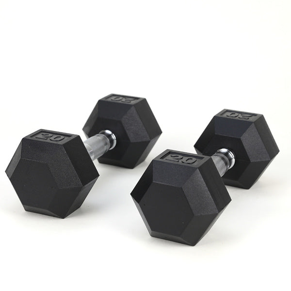 20LB 2 HDRS Rubber Coated Dumbbells